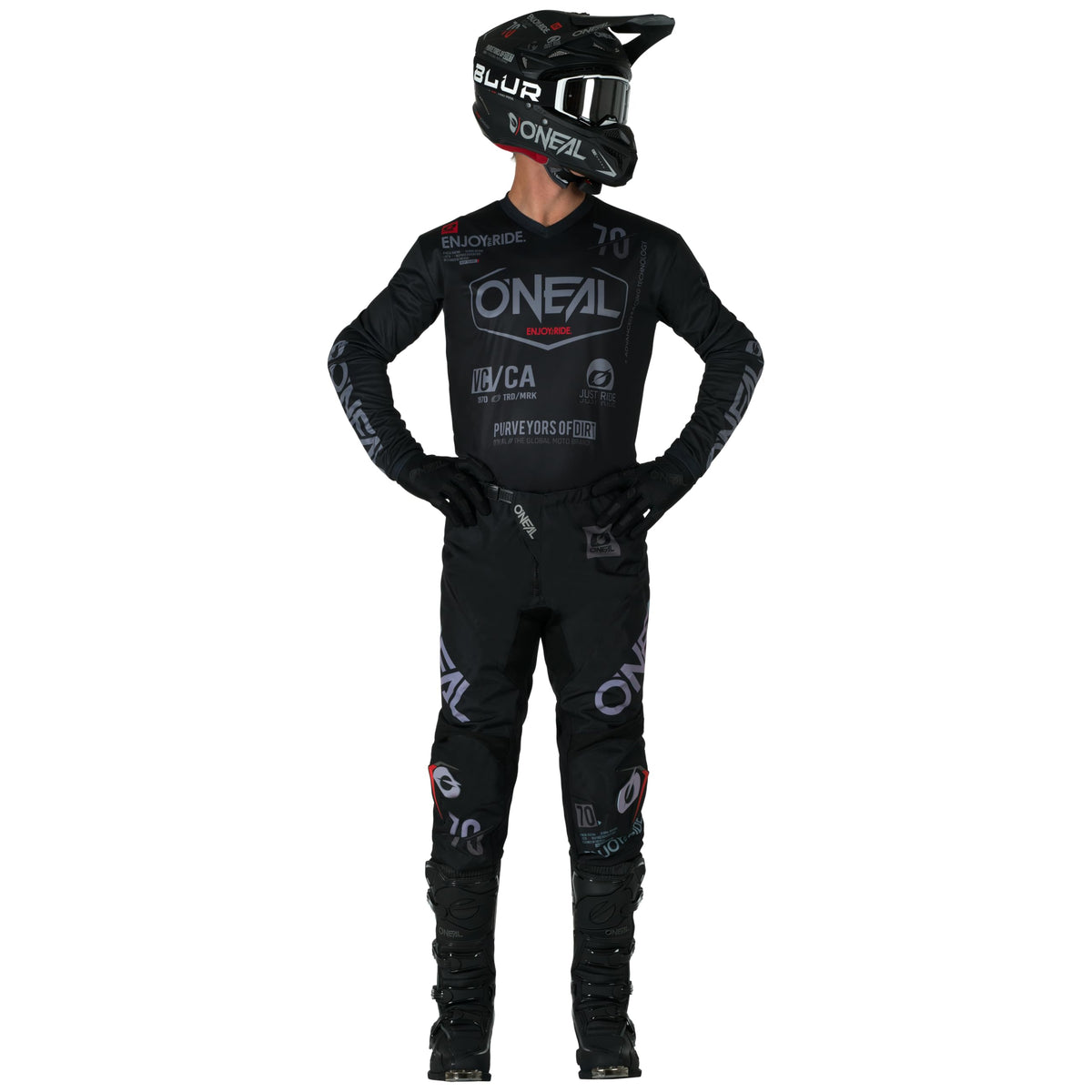 O'NEAL Element MX pant knee stretch detail illustrating flexible movement and comfort