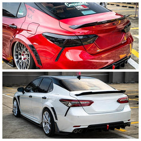 Oasiland spoiler mounted on Camry in driveway showing improved styling