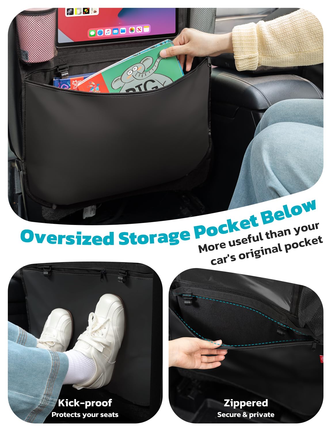 Oasser anti-kick lower pocket showing protection from shoe scuffs and dirt