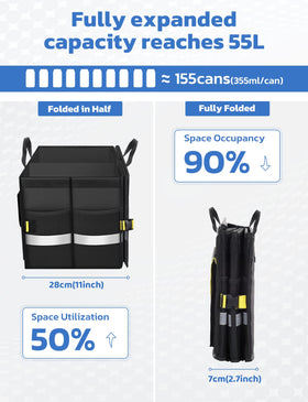 Oasser foldable cover closed protecting contents and maintaining privacy