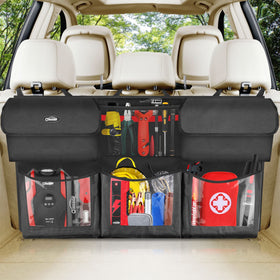 Oasser front view of organizer showing all six pockets for easy access