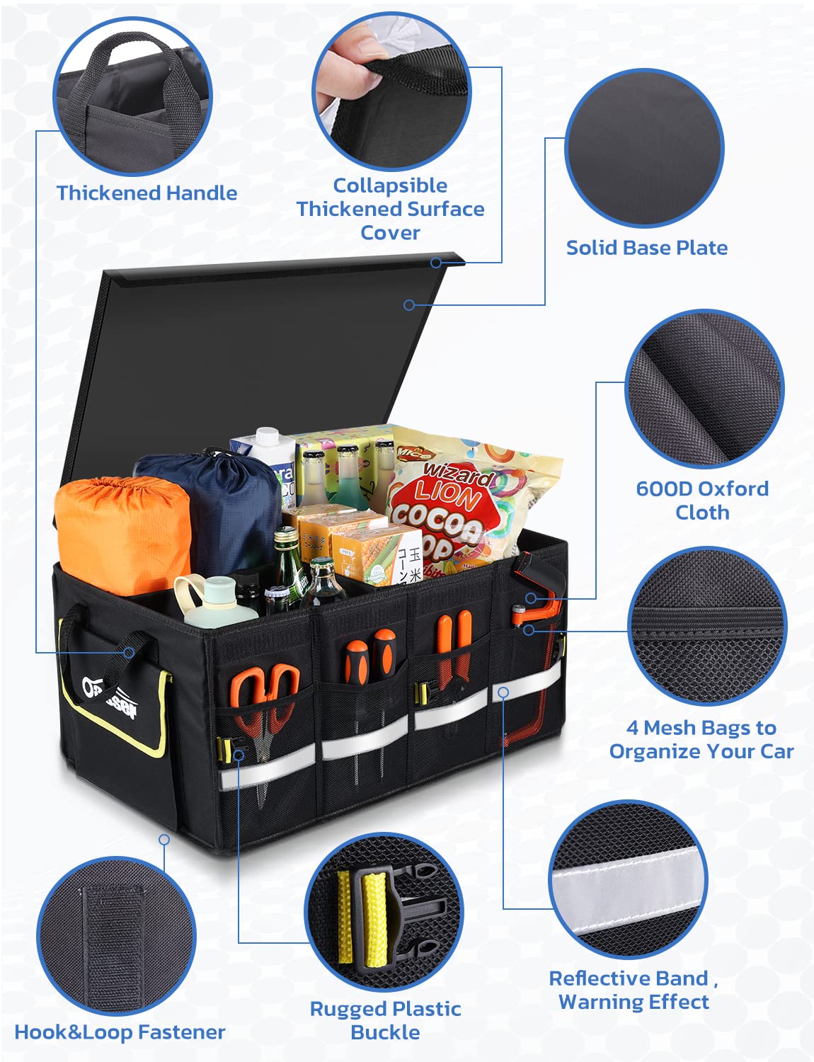 Oasser non-slip bottom detail anchoring organizer to prevent sliding