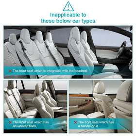 Oasser size comparison against car seat demonstrating correct fit and coverage