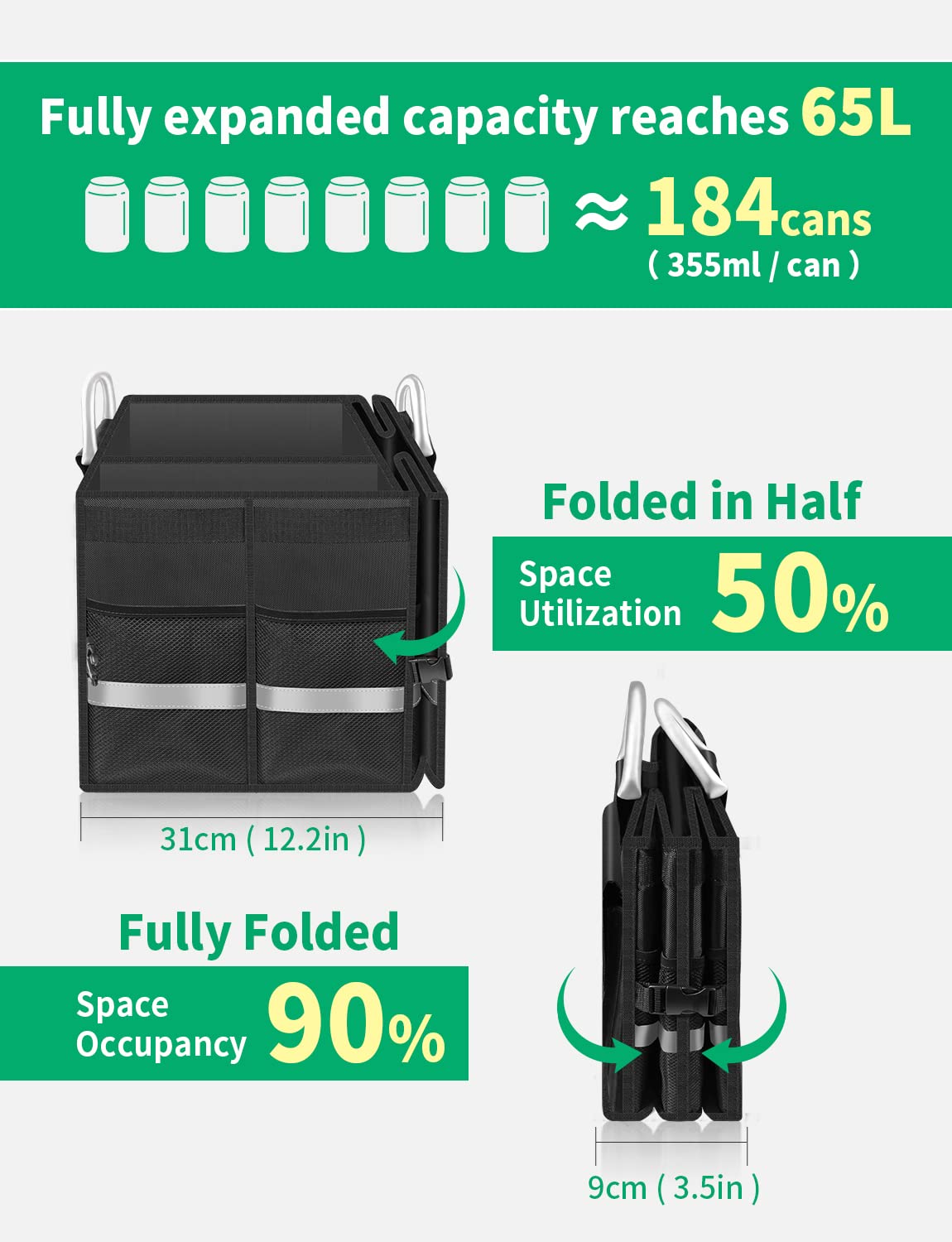 Oasser folded flat for compact storage and easy portability benefit