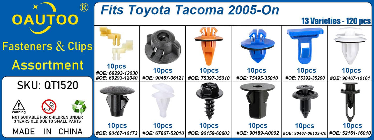 OAUTOO clip installed on Tacoma door trim demonstrating secure fit and reduced rattles