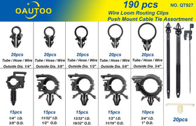 OAUTOO close-up of varied-diameter clips showing clear size differences for accurate replacement