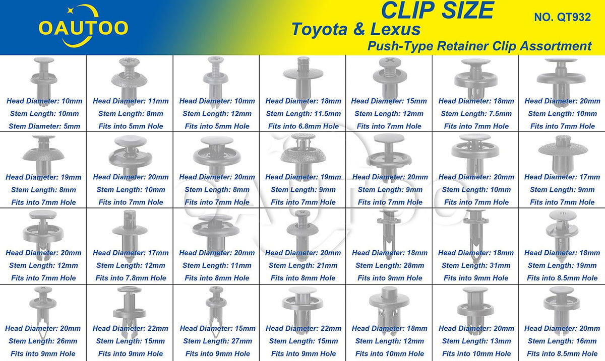 OAUTOO close-up of different nylon clip heads highlighting durability and fit