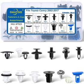 OAUTOO front packaging showing 140pcs clip assortment and OEM fit details, easy identification benefit