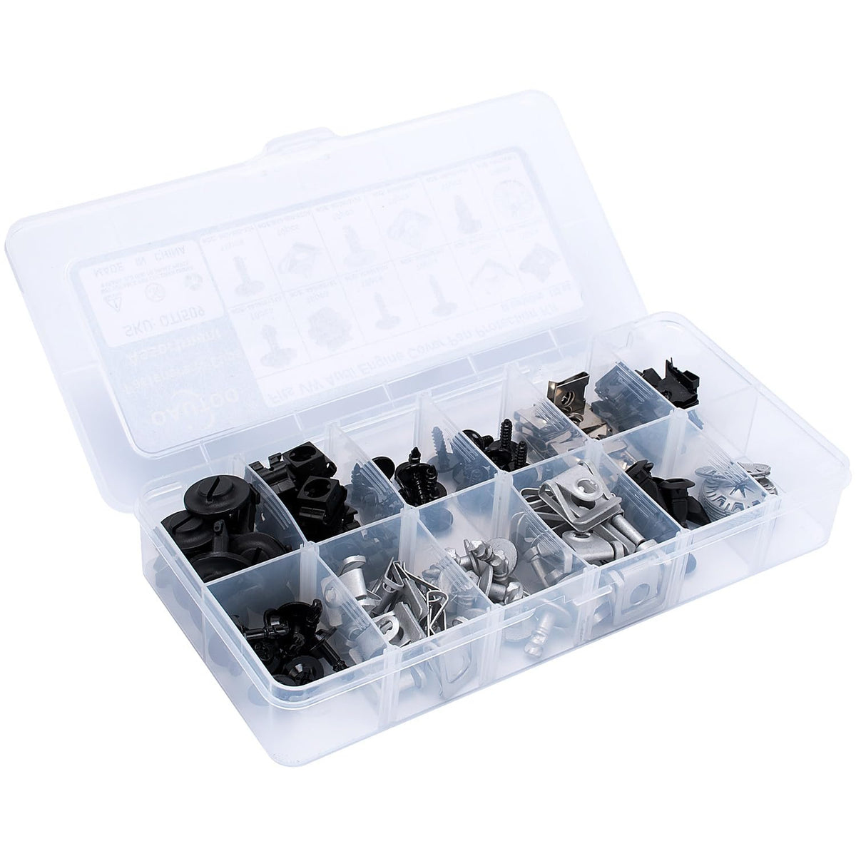 oautoo screws and U-nuts next to ruler showing dimensions, ensures correct fit benefit