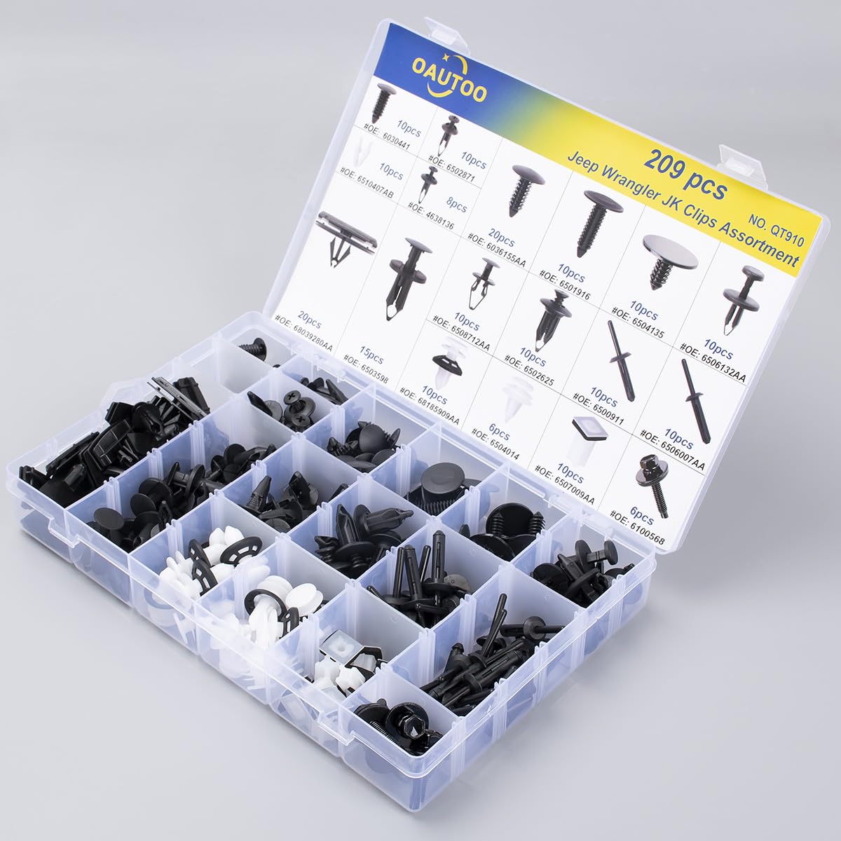 OAUTOO tray with varied clip sizes for easy selection and faster repair workflow