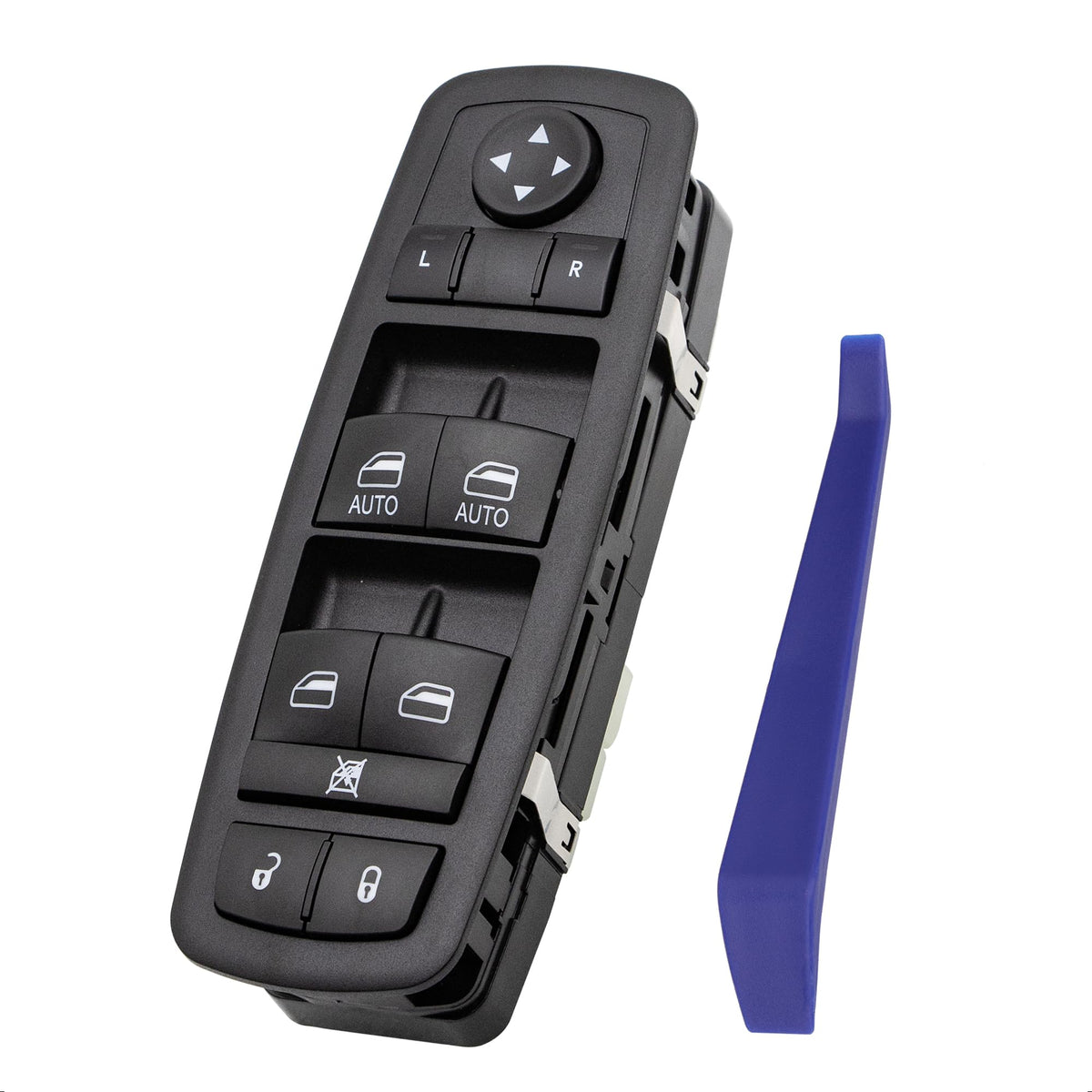 Obaee driver switch front view showing buttons and clear labeling for easy replacement