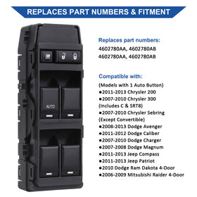 Obaee driver switch installed in door panel restoring window operation