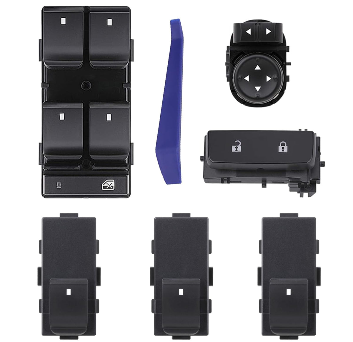 Obaee front panel switch kit showing full set and benefit of complete replacement