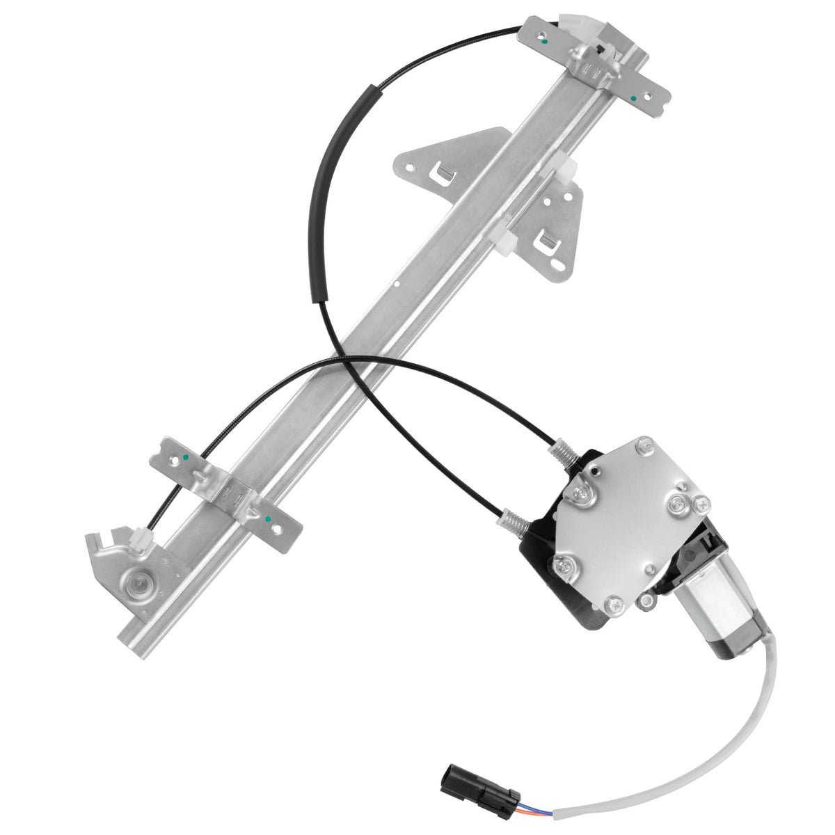 Obaee front right assembly front view showing full regulator and motor for quick replacement