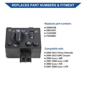 Obaee headlight switch 14-pin connector back view confirming direct-fit compatibility