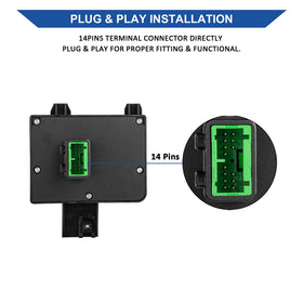 Obaee headlight switch installed in Chevy Colorado dash demonstrating plug-and-play benefit