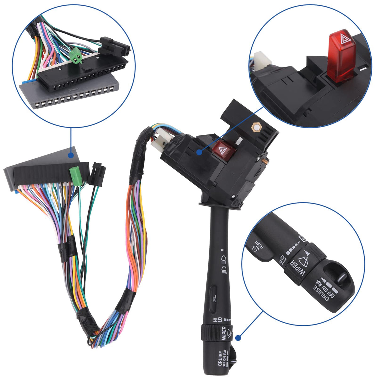 Obaee installed in steering column displaying restored turn signal and wiper control operation