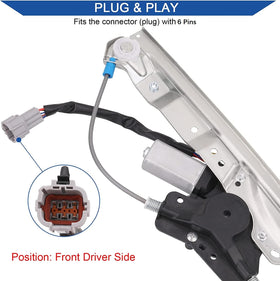 Obaee motor connector six-pin detail, shows plug compatibility and easy installation