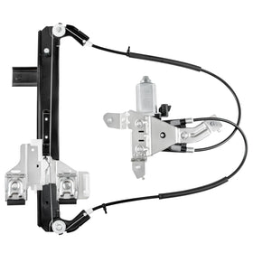 Obaee rear right regulator front view showing full assembly and benefit of direct-fit replacement