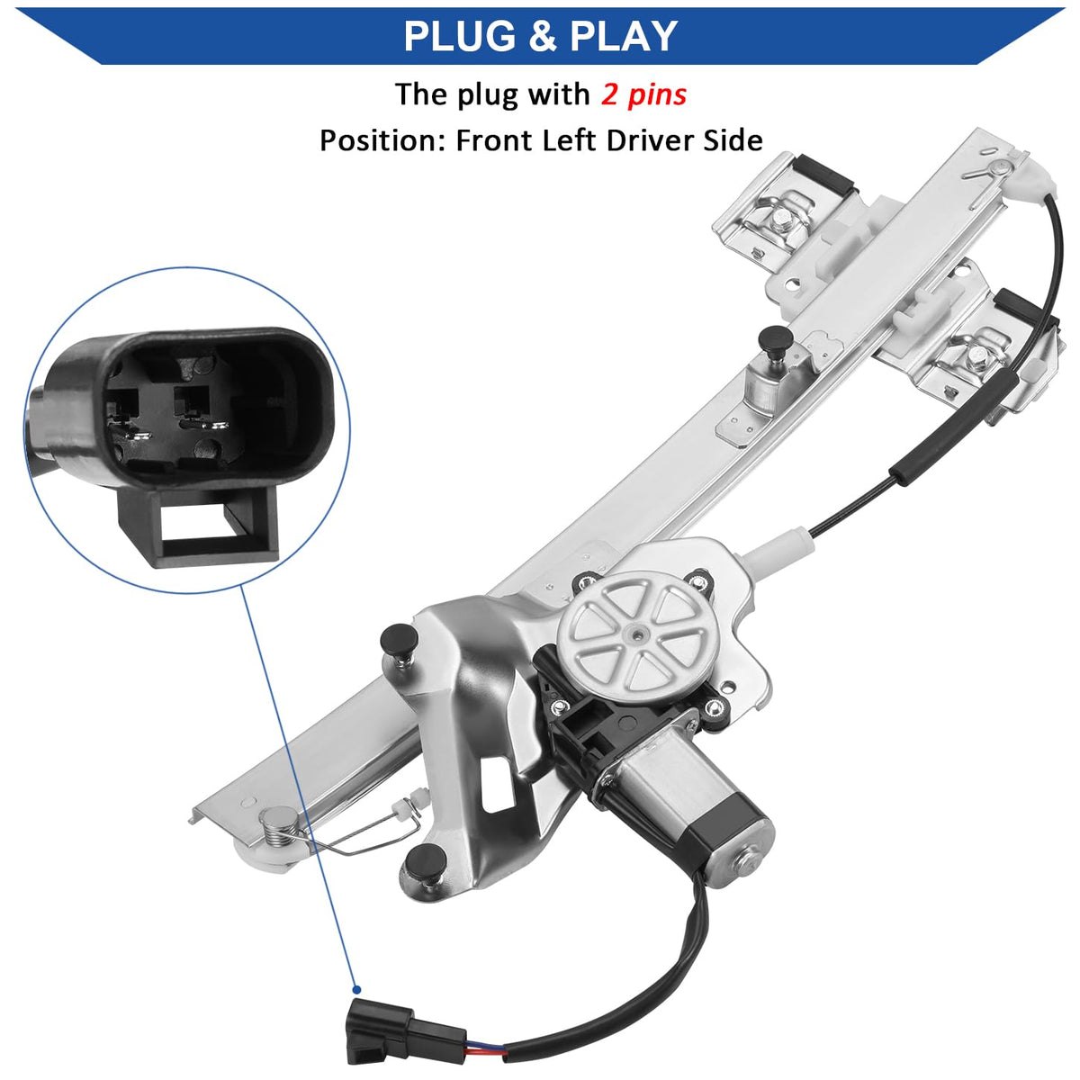 Obaee regulator track detail revealing cable routing for smooth window movement