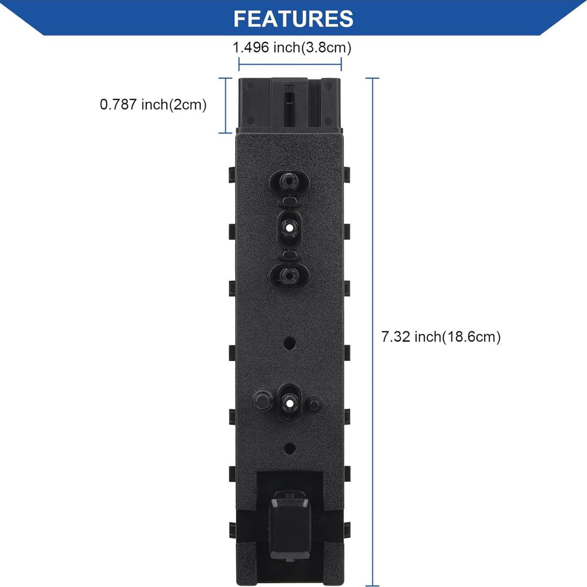 Obaee switch 12-pin connector detail, showing exact-pin match for correct installation