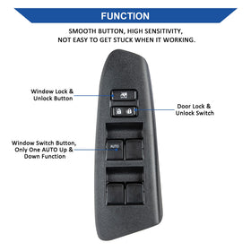 Obaee switch installed in Tacoma door panel, demonstrates clean OEM look