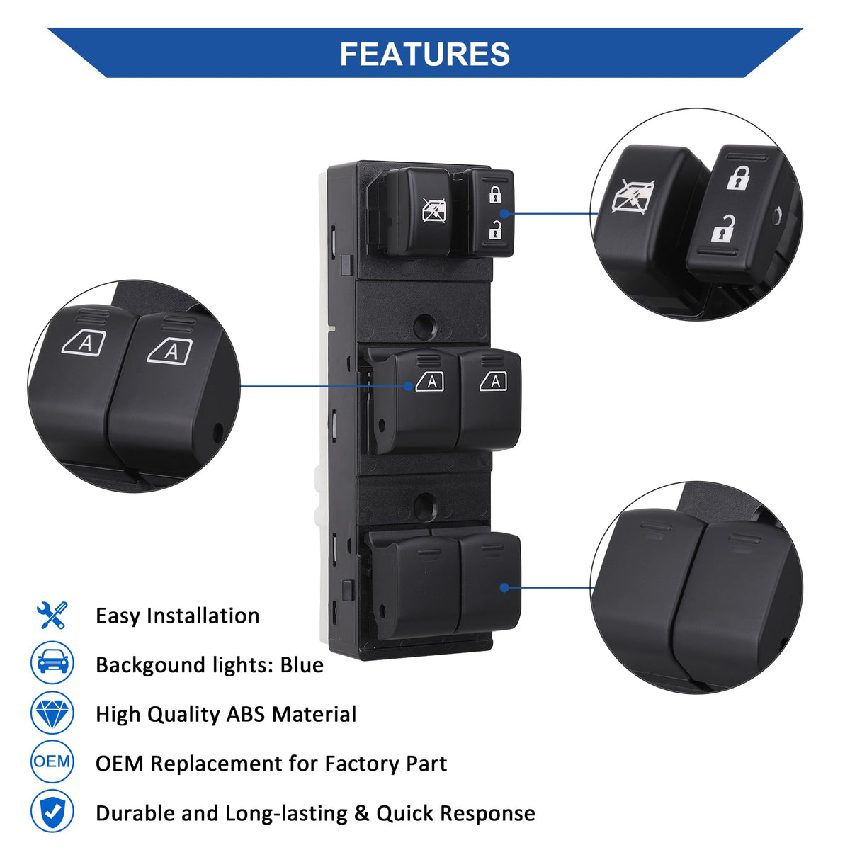 Obaee switch in a car interior illustrating improved driving convenience