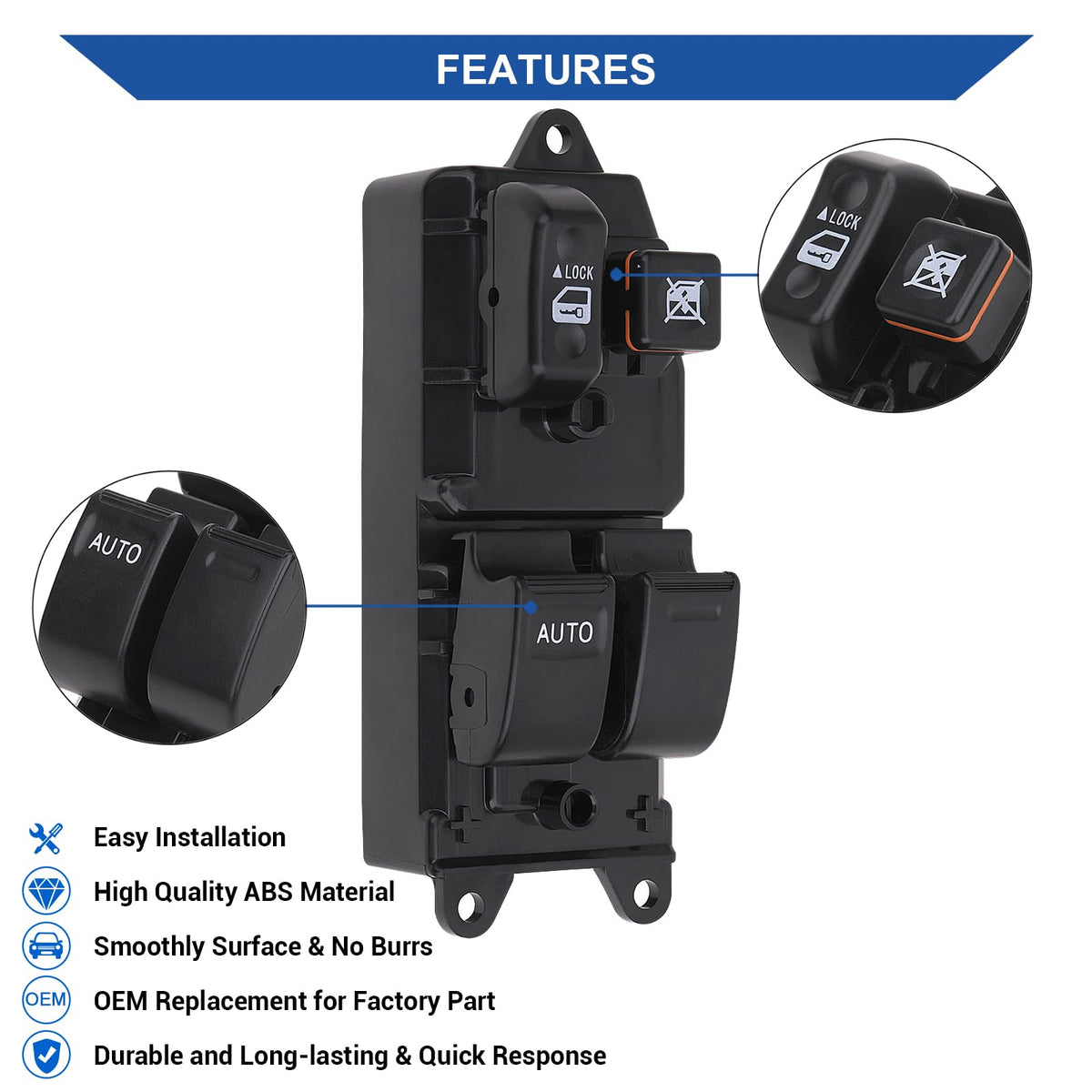 Obaee switch side profile showing dimensions for accurate OEM replacement benefit