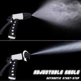 OBALOGI hose and quick-connect nozzle in use, delivering controlled rinsing