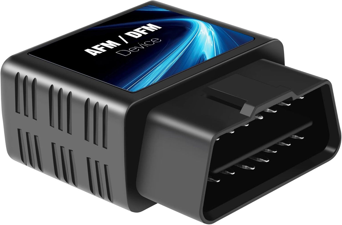OBDAFM blue LED status lights illuminated indicating connection and reassurance