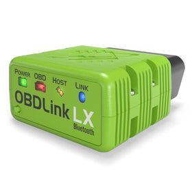 OBDLink LX front view showing plug and casing, quick vehicle diagnostics