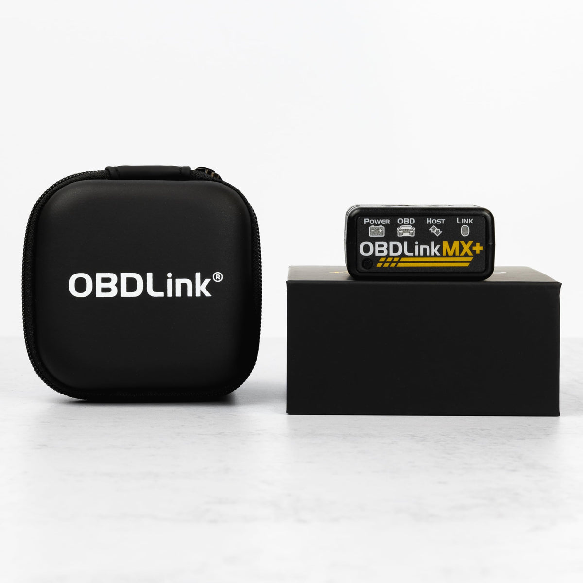 OBDLink MX+ connector close-up displaying pins and durable housing, precise fit