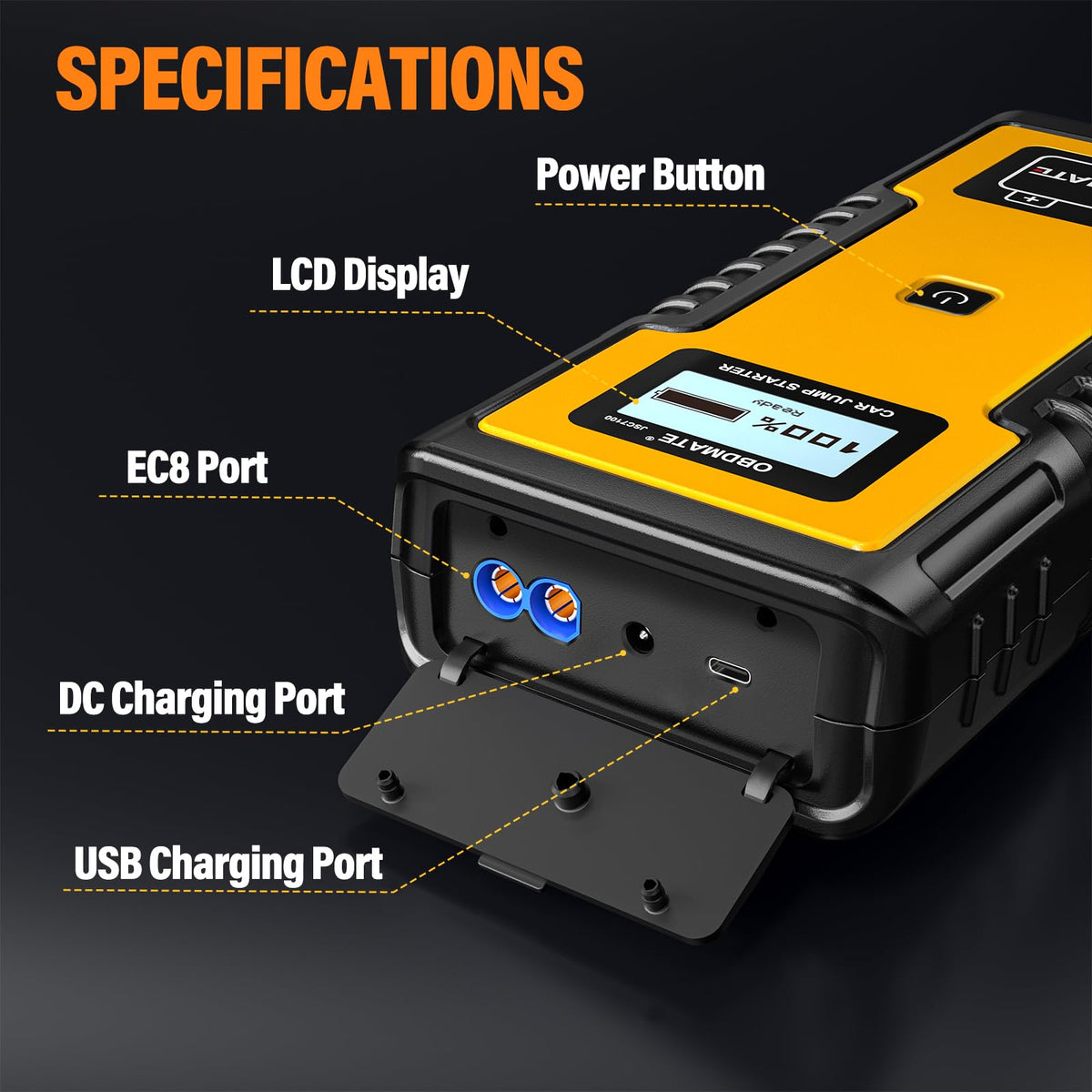 OBDMATE internal capacitor close-up highlighting fast energy bursts benefit