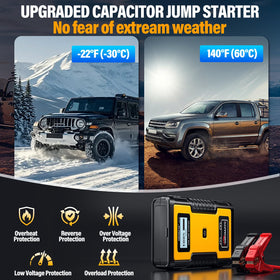 OBDMATE connected to car battery demonstrating quick emergency starts benefit