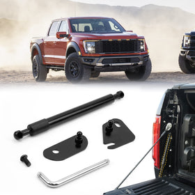 OBDResource front view of tailgate assist showing complete unit and fit benefit
