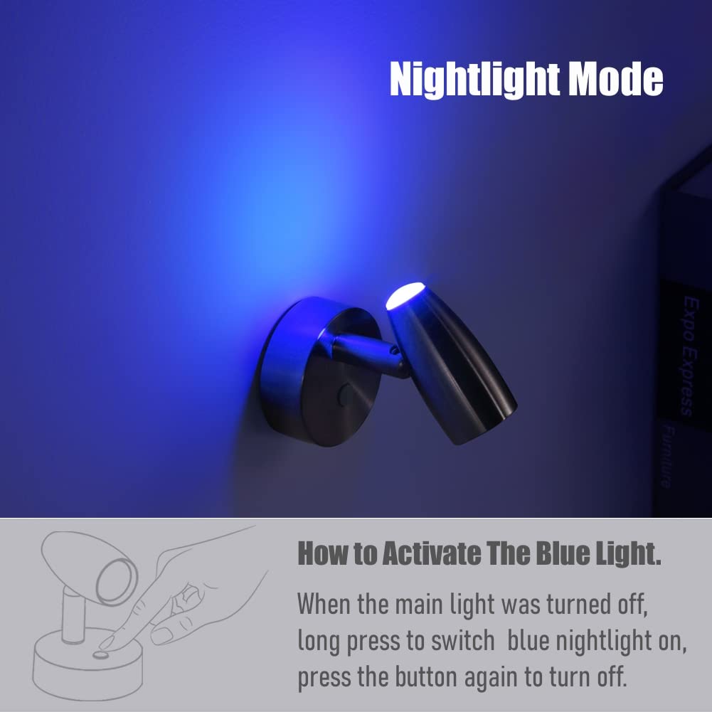 Obeaming blue nightlight glow providing soft low-level orientation light