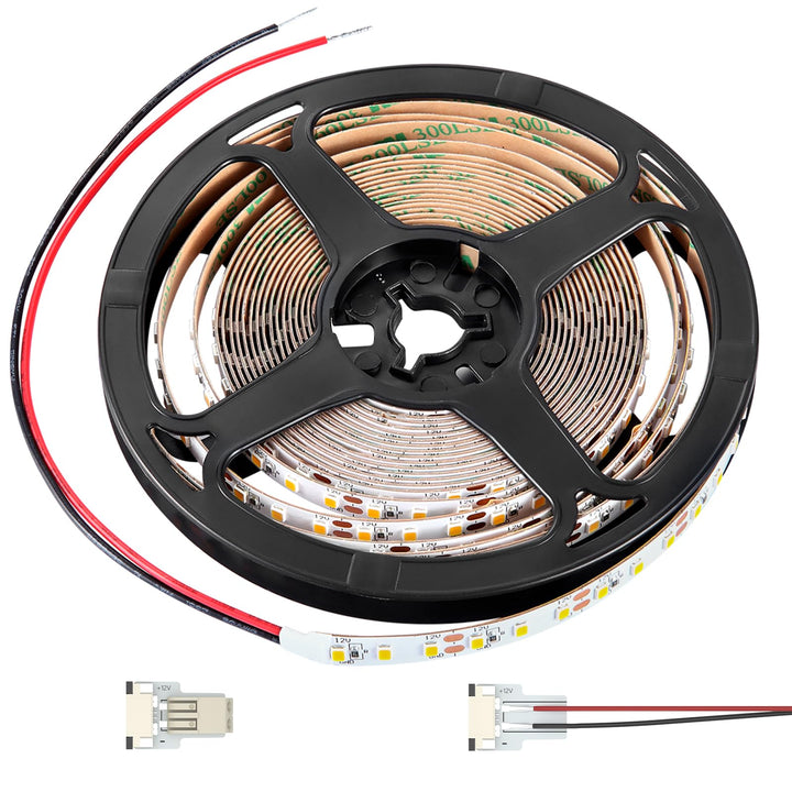 Obeaming front view of LED strip packaging and tape, ready to install