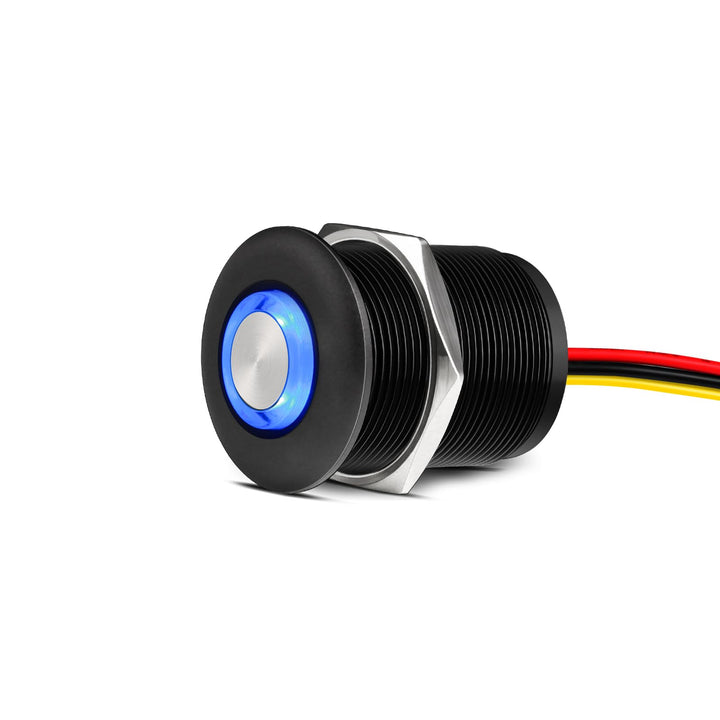 Obeaming front panel dimmer showing recessed bezel and button for neat install benefit