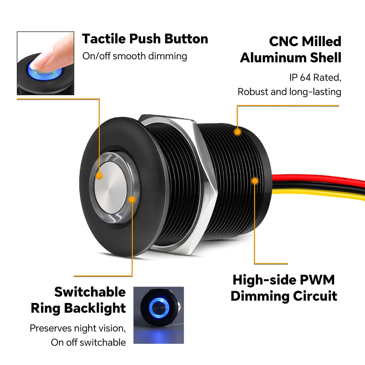 Obeaming blue backlight in dark showing visibility and low-glare control benefit