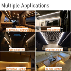 Obeaming ambient van interior scene showcasing neutral 4000K light improving visibility