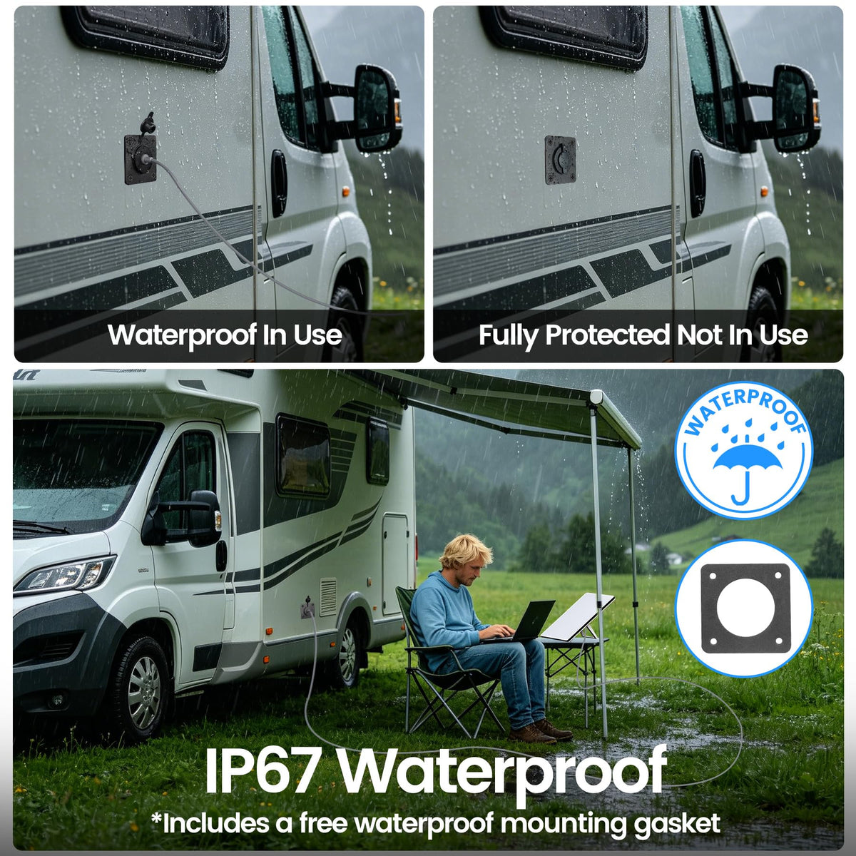 Obeaming rear wiring and locking nut view highlighting vibration-resistant dual-point security