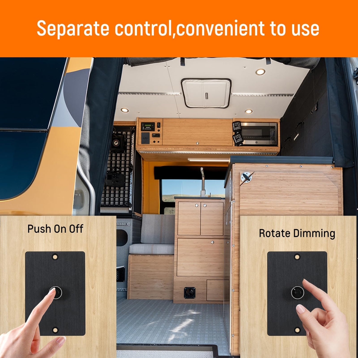 Obeaming side profile with mounting hardware, showing compact panel integration benefit