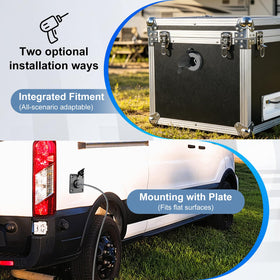 Obeaming size comparison next to a coin shows compact footprint for tight spaces
