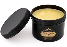Obenauf's front label on 8oz tin showing product name and benefit