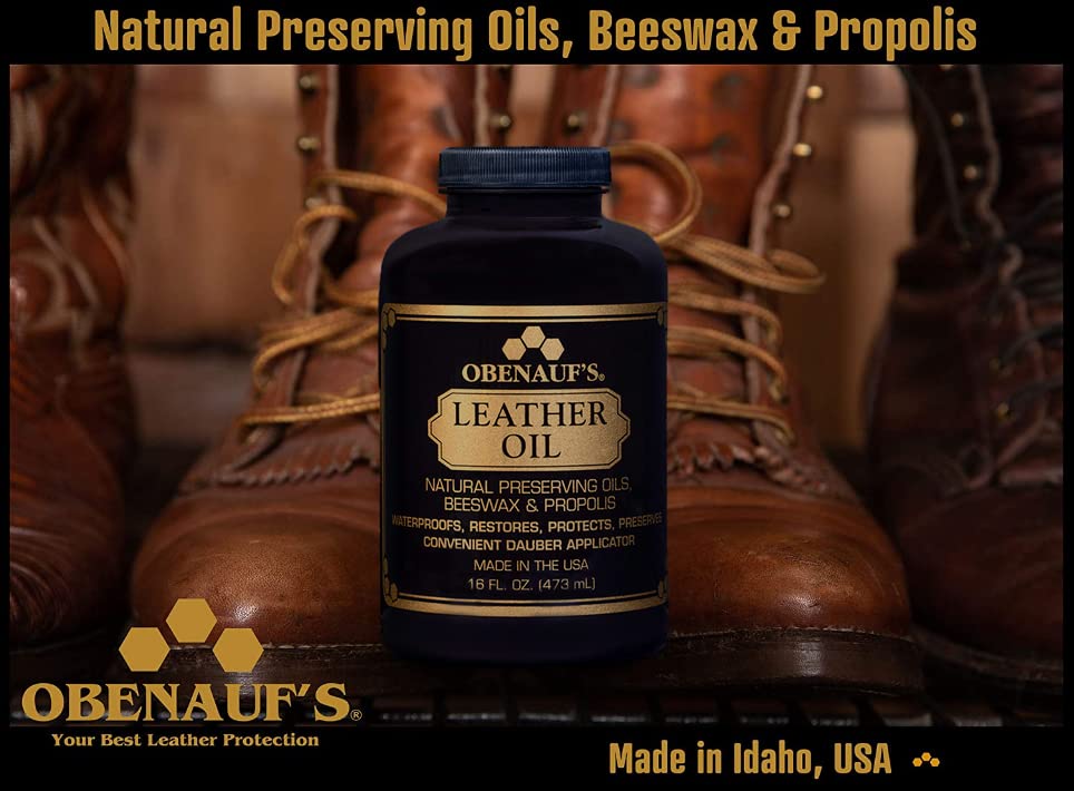 Obenauf's applying oil to a boot restoring flexibility and reducing stiffness