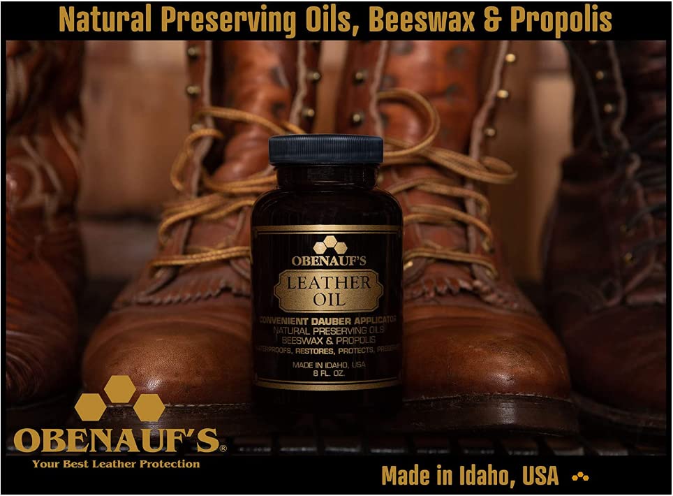 Obenauf's label detail highlighting ingredients and Made in USA reassurance