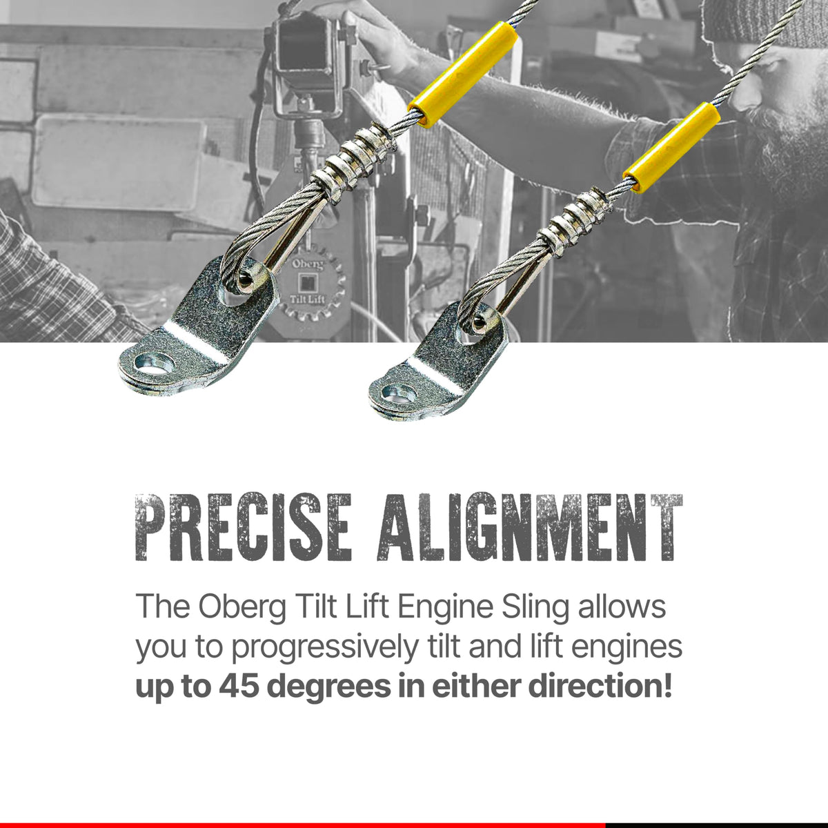 Oberg Tilt Lift mounting cleat detail showing universal fit for faster setup