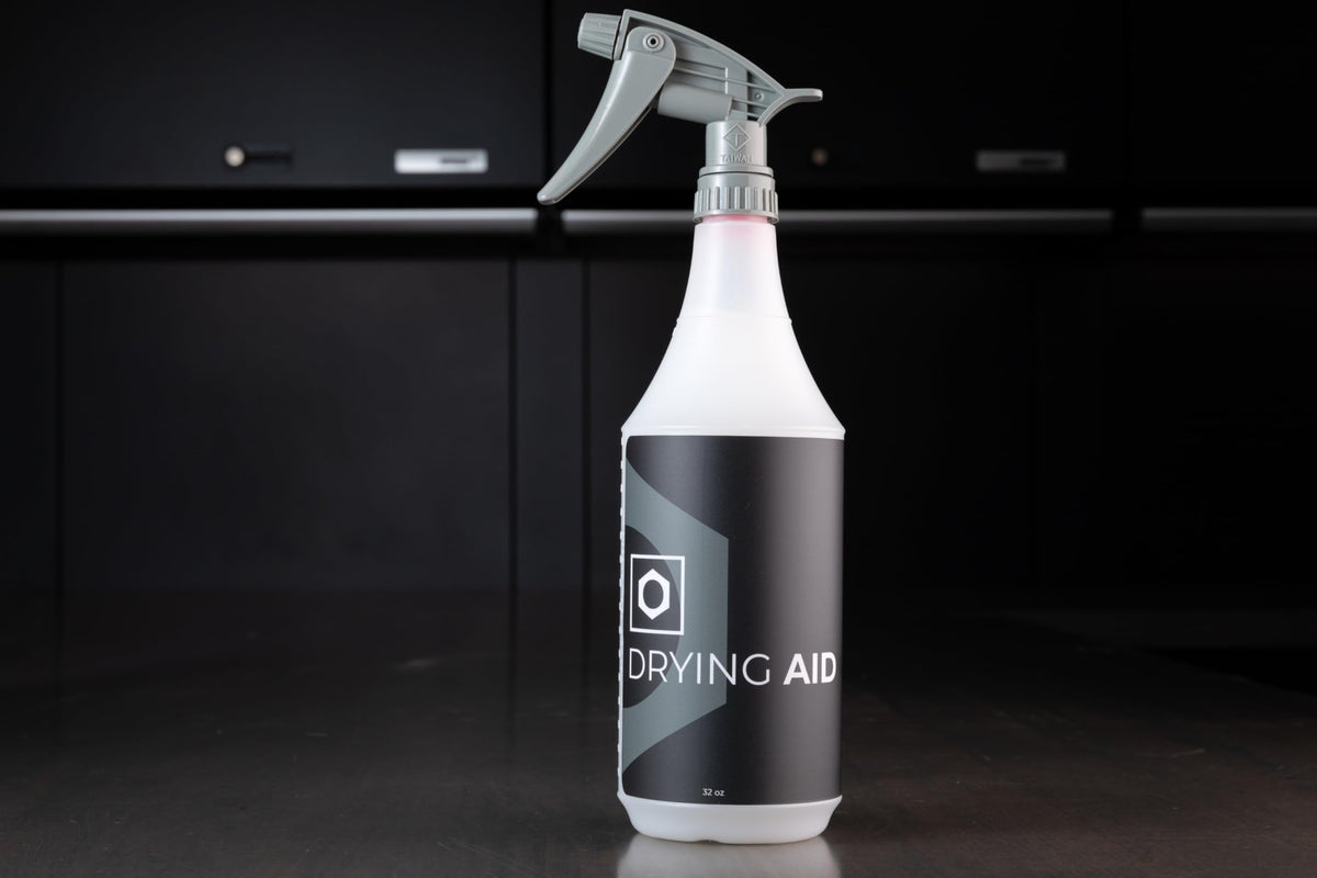 OBSESSED GARAGE applied to microfiber for smooth, streak-free drying