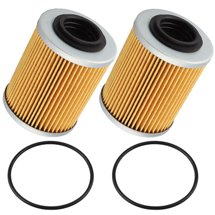 OCEAIR oil filter front packaging showing model numbers and pack of two benefits