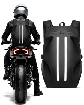 OCKLILY front view showing helmet storage and quick access benefit